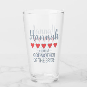 Bridal & Wedding Party 5 Herz Godmutter of Bride Glas