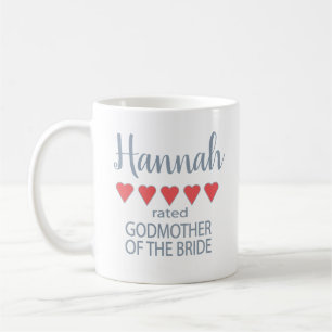 Bridal & Wedding Party 5 Herz Godmutter of Bride Kaffeetasse