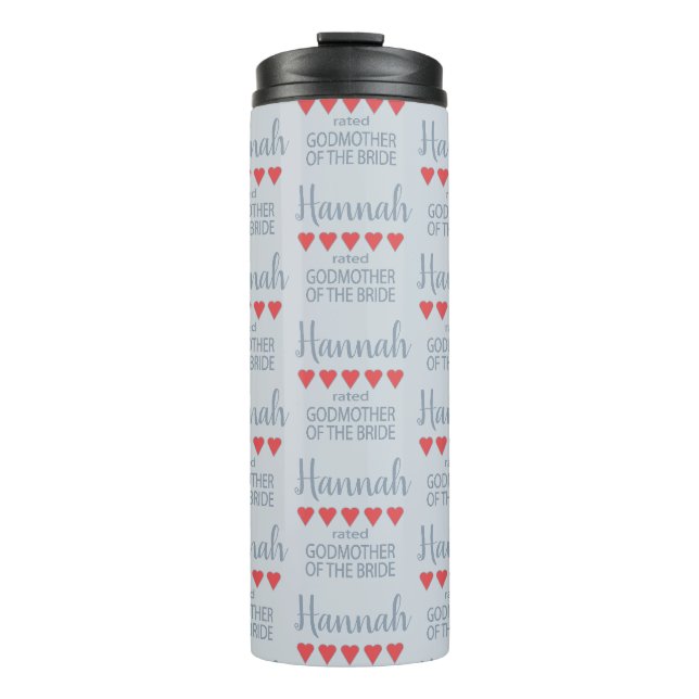 Bridal & Wedding Party 5 Herz Godmutter of Bride Thermosbecher (Vorderseite)