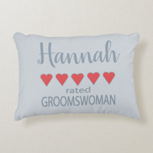 Bridal & Wedding Party 5 Herz Groomswoman Dekokissen