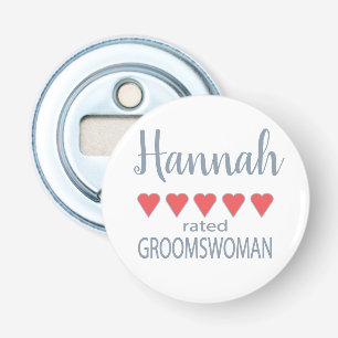 Bridal & Wedding Party 5 Herz Groomswoman Flaschenöffner