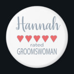 Bridal & Wedding Party 5 Herz Groomswoman Magnet<br><div class="desc">Die Mitglieder der Brautparty- und Hochzeitsfeier werden sich mit einem "Fünf-Herzen-Geschenk", das speziell für sie gemacht wurde, geliebt und geschätzt fühlen. Liebe ist das, worum es geht. Ob Hochzeit oder Hochzeit in Urlaubsort in der Heimatstadt - die personalisierten Gegenstände werden sicher sein, Lächeln auf den Weg zu bringen. Die individuell...</div>