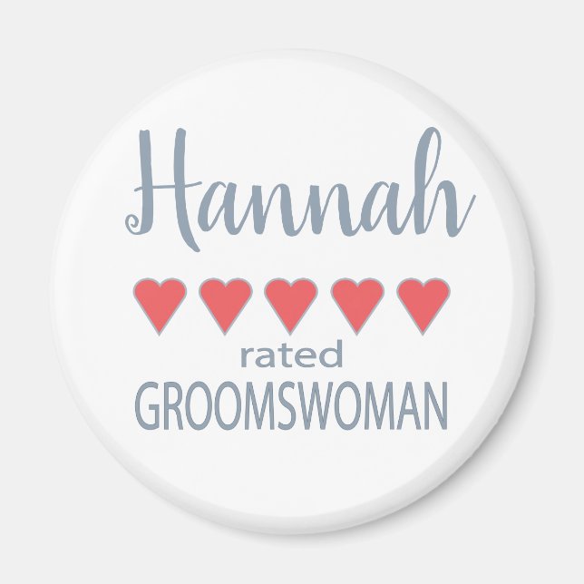 Bridal & Wedding Party 5 Herz Groomswoman Magnet (Vorne)