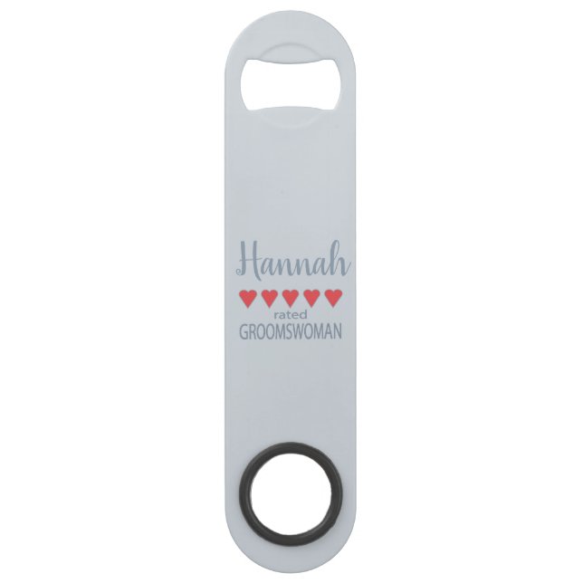 Bridal & Wedding Party 5 Herz Groomswoman Speed Flaschenöffner (Vorderseite)