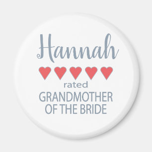 Bridal & Wedding Party 5 Herz Großmutter o Bride Magnet