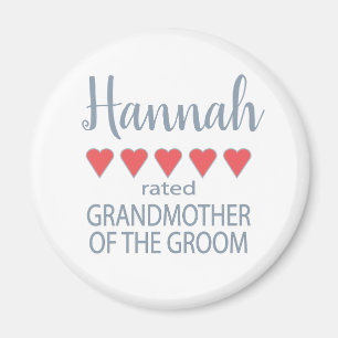 Bridal & Wedding Party 5 Herz Großmutter o Groom Magnet