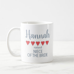 Bridal & Wedding Party 5 Herz Nichte Bride Kaffeetasse