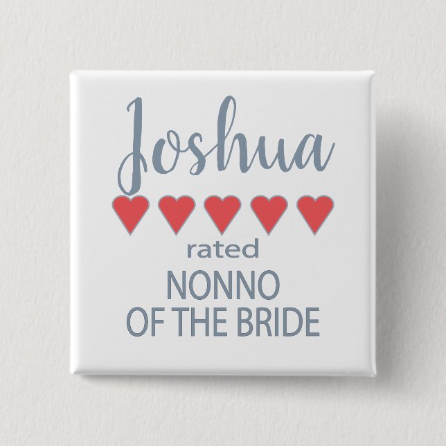 Bridal & Wedding Party 5 Herz ohne Braut Button (Vorderseite)