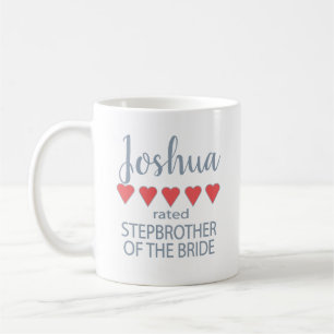 Bridal & Wedding Party 5 Herz Stepbruder o Bride Kaffeetasse
