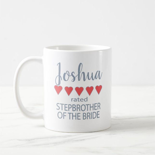 Bridal & Wedding Party 5 Herz Stepbruder o Bride Kaffeetasse (Links)