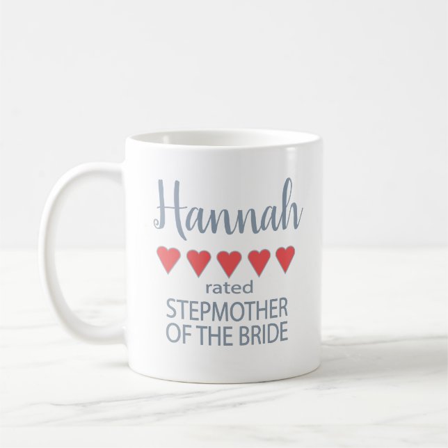 Bridal & Wedding Party 5 Herz Stepmutter of Bride Kaffeetasse (Links)
