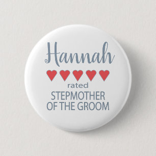 Bridal & Wedding Party 5 Herz Stepmutter von Groom Button