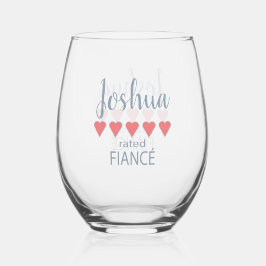 Bridal & Wedding Party 5 Herz-Verlobte Weinglas Ohne Stiel