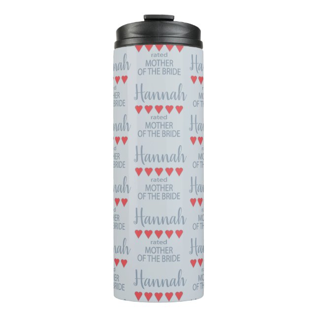 Bridal & Wedding Party 5 Herzenmutter von Bride Thermosbecher (Vorderseite)