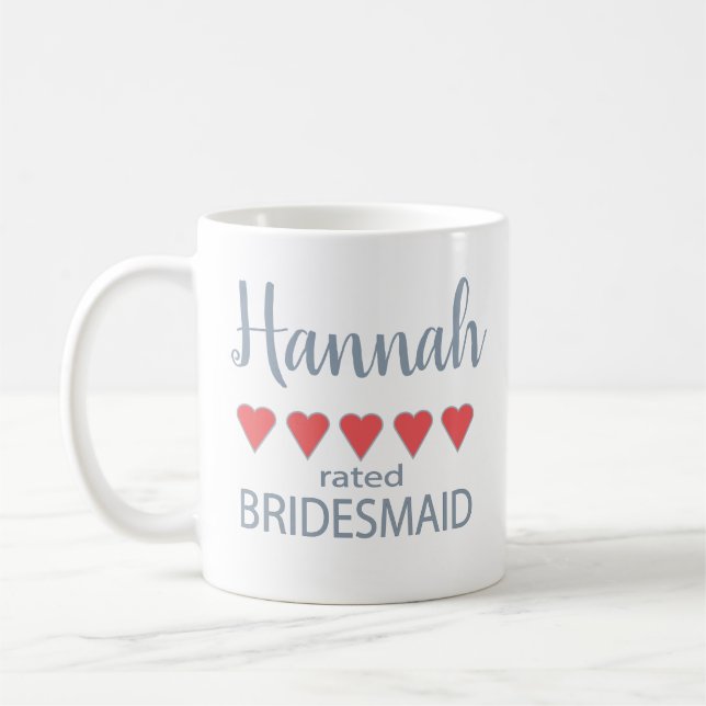 Bridal & Wedding Party 5 Herzensjungfrau Kaffeetasse (Links)