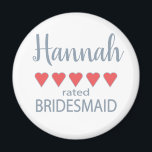 Bridal & Wedding Party 5 Herzensjungfrau Magnet<br><div class="desc">Die Mitglieder der Brautparty- und Hochzeitsfeier werden sich mit einem "Fünf-Herzen-Geschenk", das speziell für sie gemacht wurde, geliebt und geschätzt fühlen. Liebe ist das, worum es geht. Ob Hochzeit oder Hochzeit in Urlaubsort in der Heimatstadt - die personalisierten Gegenstände werden sicher sein, Lächeln auf den Weg zu bringen. Die individuell...</div>