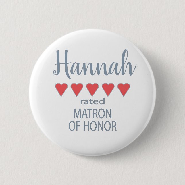 Bridal & Wedding Party 5 Herzensmatron der Ehre Button (Vorderseite)