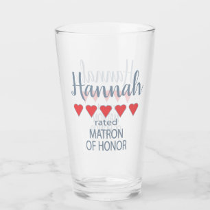 Bridal & Wedding Party 5 Herzensmatron der Ehre Glas