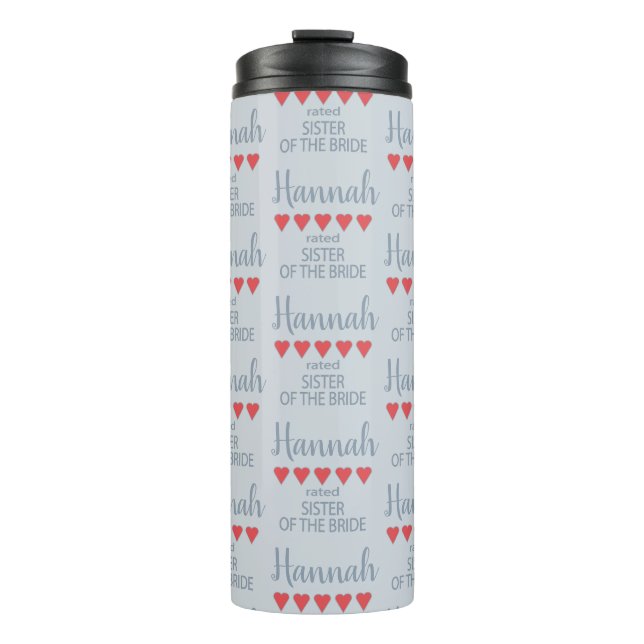 Bridal & Wedding Party 5 Herzenssister der Braut Thermosbecher (Vorderseite)