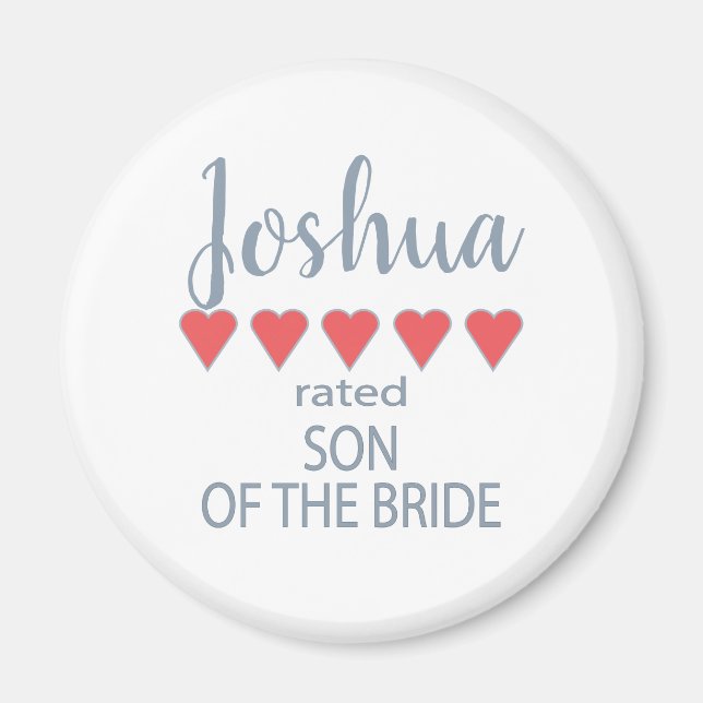 Bridal & Wedding Party 5 Herzensson Magnet (Vorne)