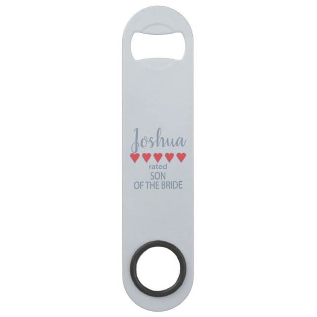 Bridal & Wedding Party 5 Herzensson Speed Flaschenöffner (Vorderseite)
