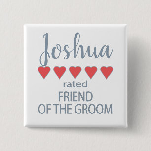 Bridal & Wedding Party 5 Herzfreund am Groom Button