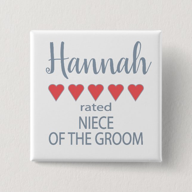 Bridal & Wedding Party 5 Herzstück Groom Button (Vorderseite)