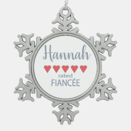 Bridal & Wedding Party 5 Herzstücke Schneeflocken Zinn-Ornament