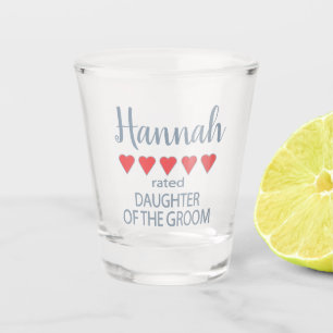 Bridal & Wedding Party 5 Herztochter am Groom Schnapsglas