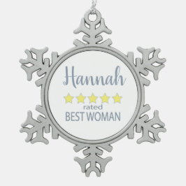Bridal & Wedding Party 5 Sterne Beste Frau Schneeflocken Zinn-Ornament