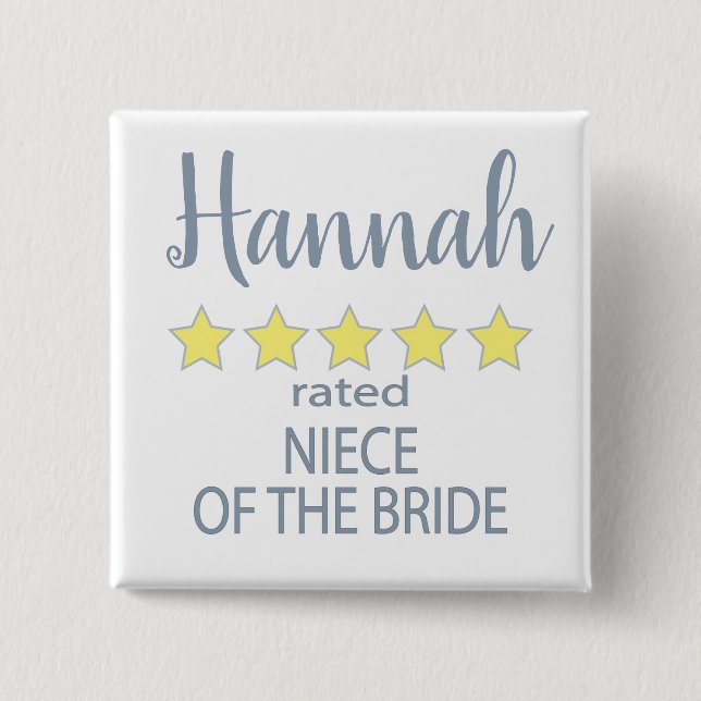 Bridal & Wedding Party 5 Sterne Bride Button (Vorderseite)