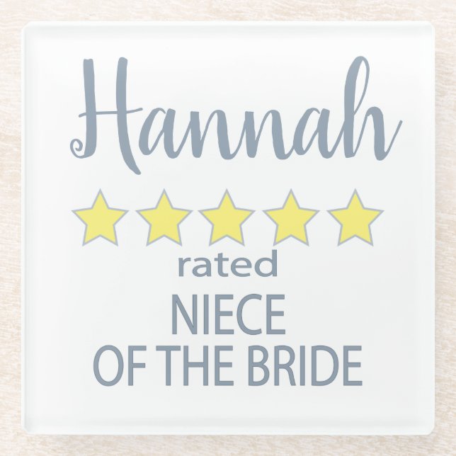 Bridal & Wedding Party 5 Sterne Bride Glasuntersetzer (Vorderseite)