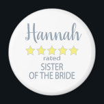 Bridal & Wedding Party 5 Sterne Bride Magnet<br><div class="desc">Die Mitglieder der Brautparty- und Hochzeitsfeier werden sich mit einem "Fünf-Sterne-Geschenk", das speziell für sie gemacht wurde, geliebt und geschätzt fühlen. Liebe ist das, worum es geht. Ob Hochzeit oder Hochzeit in Urlaubsort in der Heimatstadt - die personalisierten Gegenstände werden sicher sein, Lächeln auf den Weg zu bringen. Die individuell...</div>