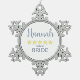 Bridal & Wedding Party 5 Sterne Bridge Schneeflocken Zinn-Ornament