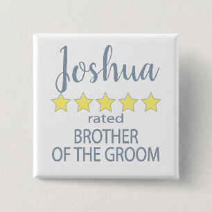 Bridal & Wedding Party 5 Sterne Bruder von Groom Button