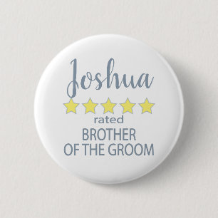 Bridal & Wedding Party 5 Sterne Bruder von Groom Button