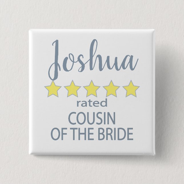Bridal & Wedding Party 5 Sterne Cousin Button (Vorderseite)