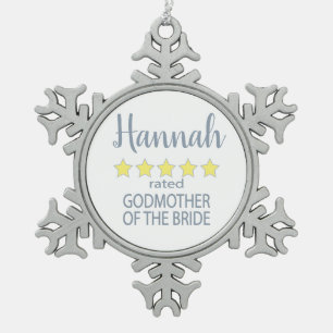 Bridal & Wedding Party 5 Sterne Godmutter von Brid Schneeflocken Zinn-Ornament