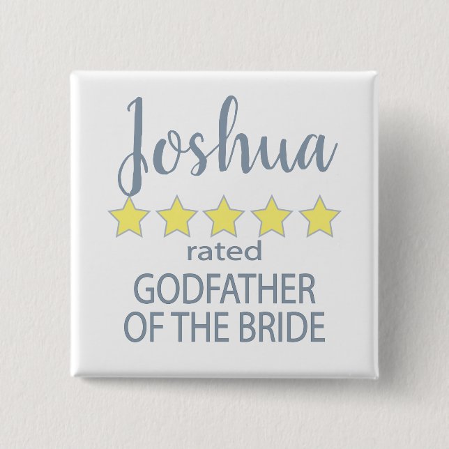 Bridal & Wedding Party 5 Sterne Godvater von Bride Button (Vorderseite)
