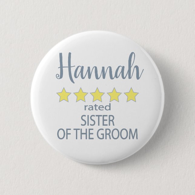 Bridal & Wedding Party 5 Sterne Groom Button (Vorderseite)
