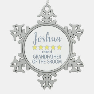 Bridal & Wedding Party 5 Sterne Großvater Schneeflocken Zinn-Ornament