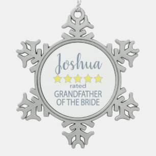 Bridal & Wedding Party 5 Sterne Großvater von Brid Schneeflocken Zinn-Ornament