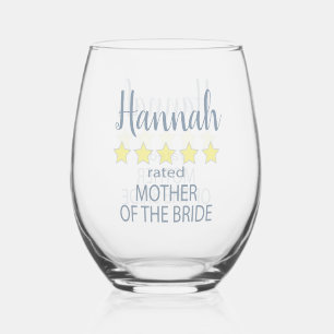 Bridal & Wedding Party 5 Sterne Mutter von Bride Weinglas Ohne Stiel