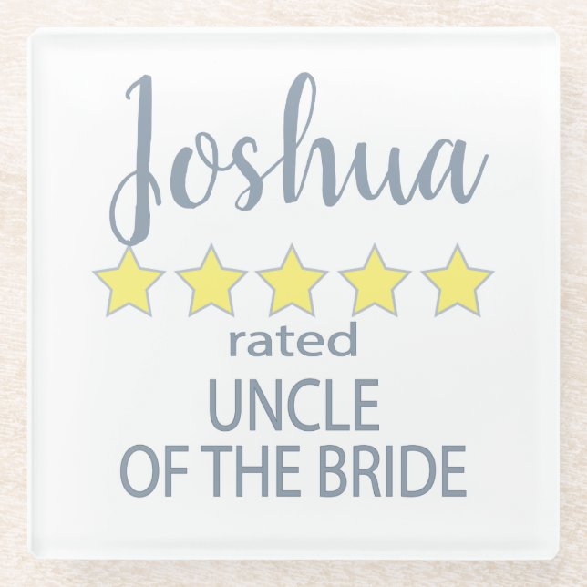 Bridal & Wedding Party 5 Sterne Onkel von Bride Glasuntersetzer (Vorderseite)