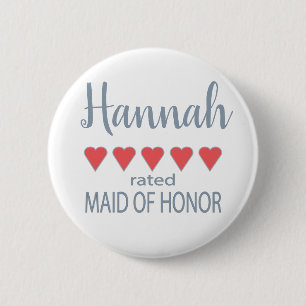 Bridal & Wedding Party 5 Trauzeugin Herz Button