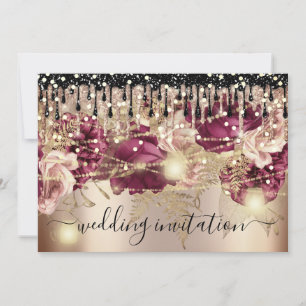 Bridal Wedding Rose Tropfen Pink Marsala Lights Go Einladung