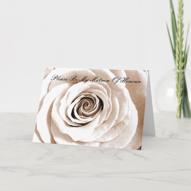 Bridal weiße Matrone der Ehre Einladung (Vorderseite)