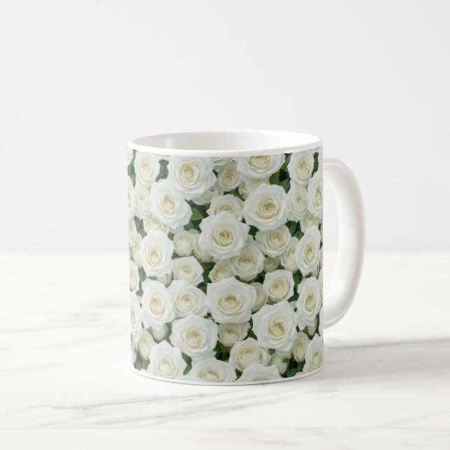 Bridal White Rose Kaffeetasse (VorderseiteRechts)