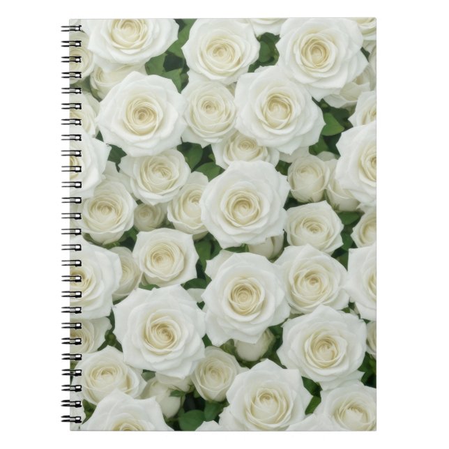 Bridal White Rose Notizblock (Vorderseite)