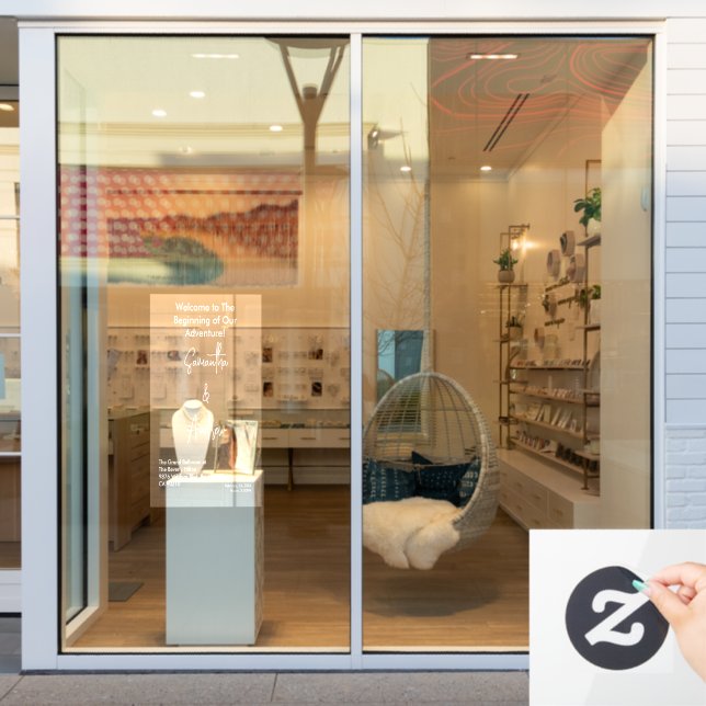 Bridal White Weddings Celebrating Love Romance Fensteraufkleber (Schaufenster)